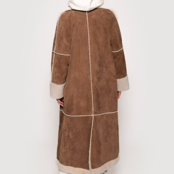 Tobacco merino shearling coat - Image 4