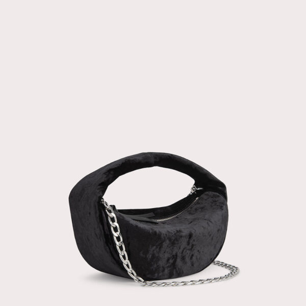 By Far Baby Cush Black Crushed Velvet Bag bag