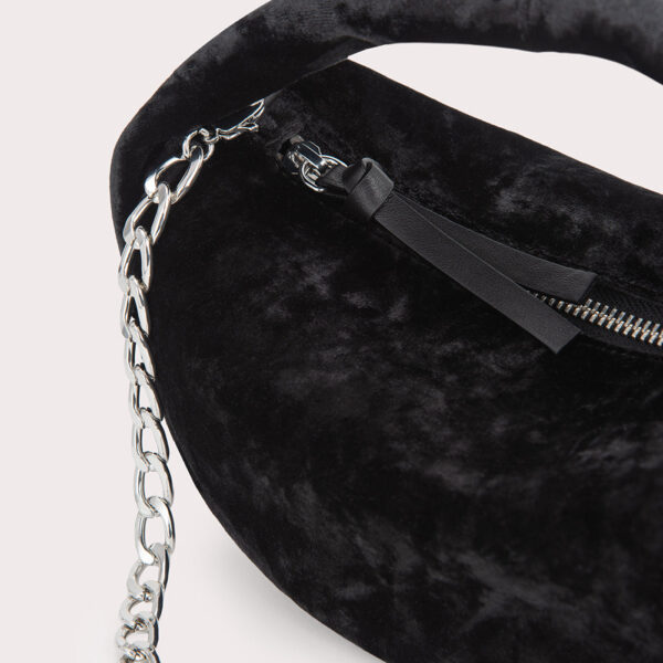 By Far Baby Cush Black Crushed Velvet Bag bag