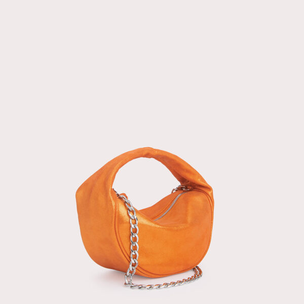 By Far Baby Cush Burnt Orange Jeans Lame Leather bag bag
