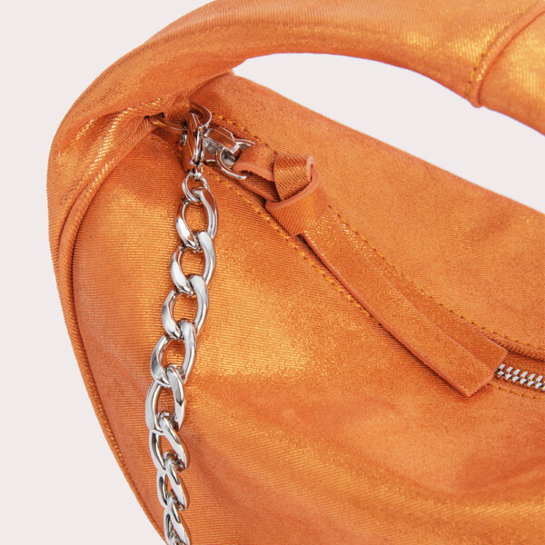 By Far Baby Cush Burnt Orange Jeans Lame Leather bag bag