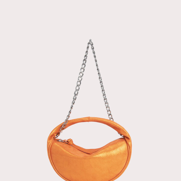 By Far Baby Cush Burnt Orange Jeans Lame Leather bag bag