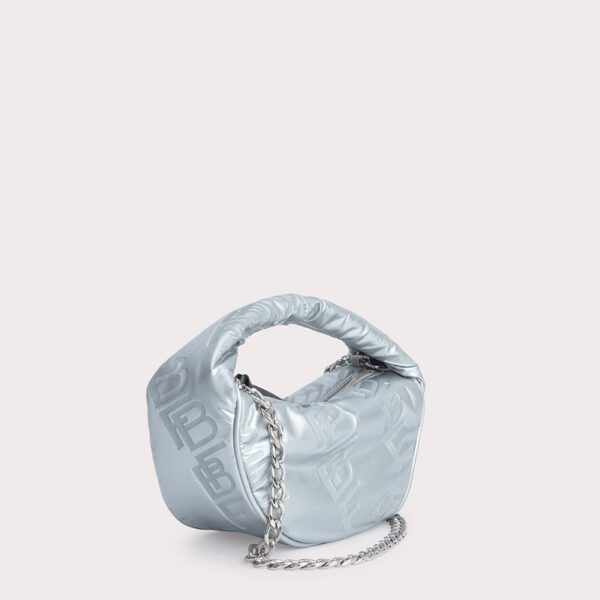 By Far Baby Cush Silver Embossed Shellsuit Fabric Bag bag