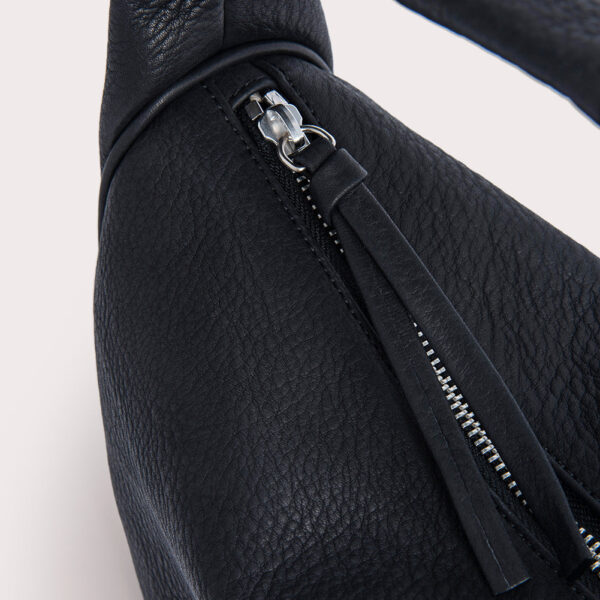 By Far Cush Black Flat Grain Leather Bag bag