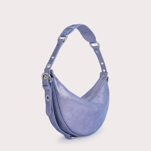 By Far Gib Bluebell Jeans Lame Leather bag bag