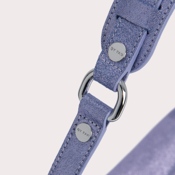 By Far Gib Bluebell Jeans Lame Leather bag bag