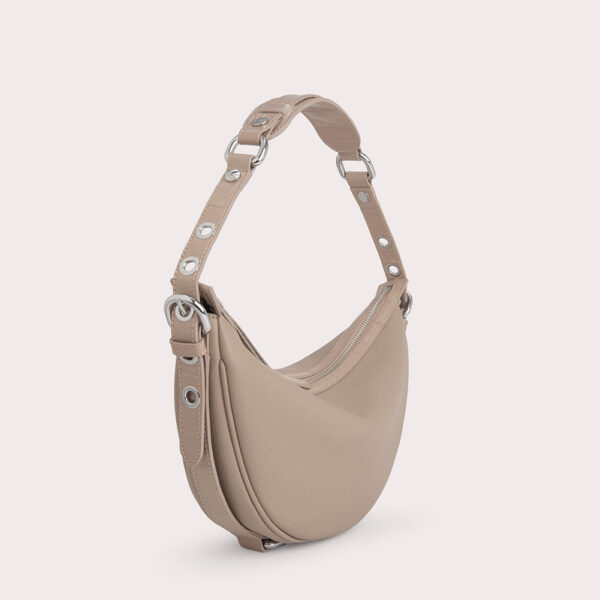 By Far Gib Taupe Maxi Croco and Small Grain Calf Leather bag bag