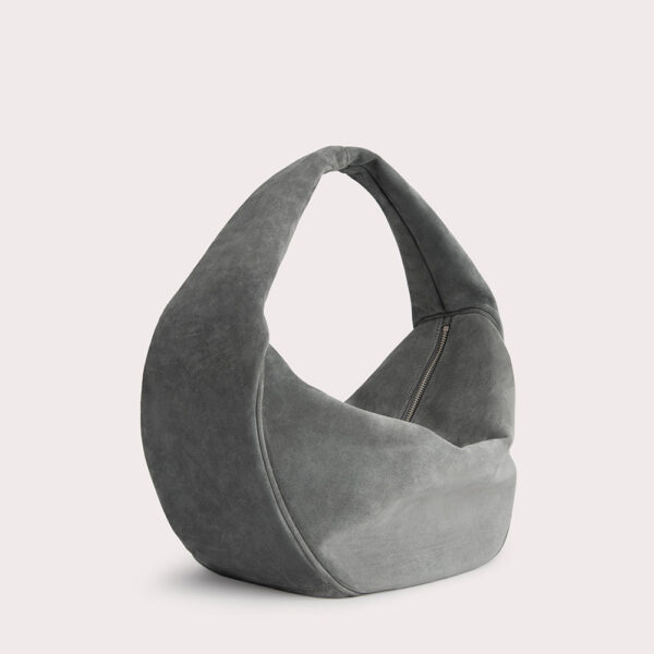By Far Maxi Cush Cement Suede Leather bag