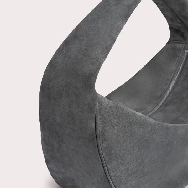 By Far Maxi Cush Cement Suede Leather bag