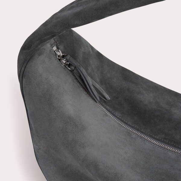 By Far Maxi Cush Cement Suede Leather bag