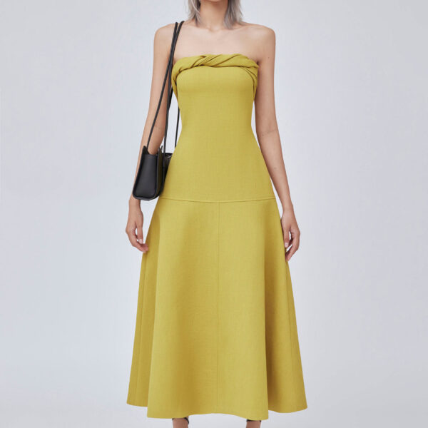 CHATS by C.Dam Yellow Bronze Dress