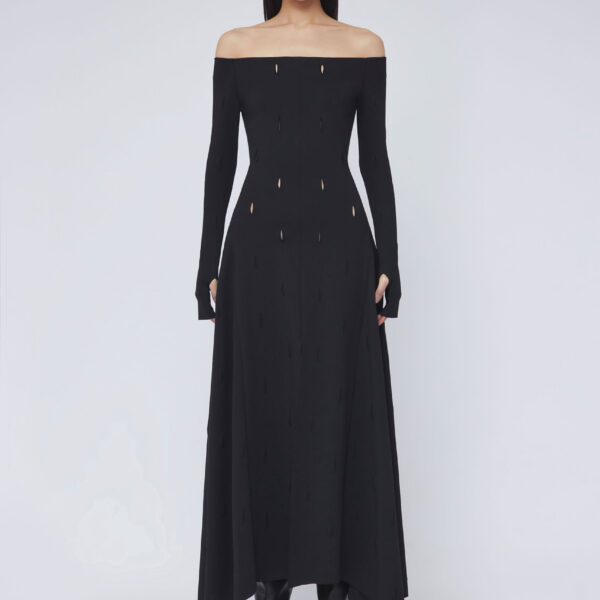 CHATS by C.Dam Black Collins Dress