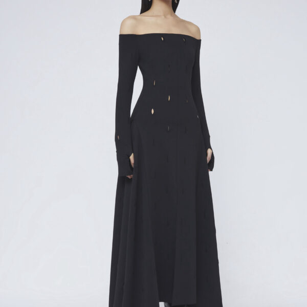 CHATS by C.Dam Black Collins Dress