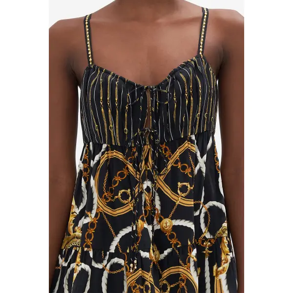 Gathered Bust Tiered Mini Dress - Image 5
