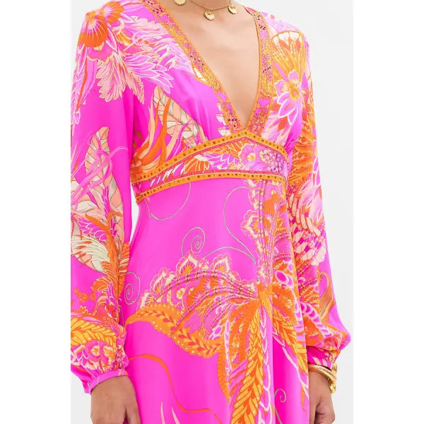 Plunge Neck Long Dress - Image 5