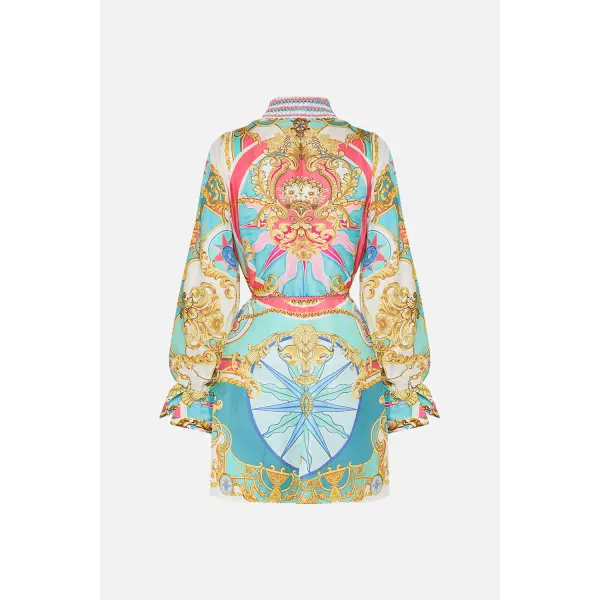 Shift Shirt Dress With Crochet Collar - Image 5