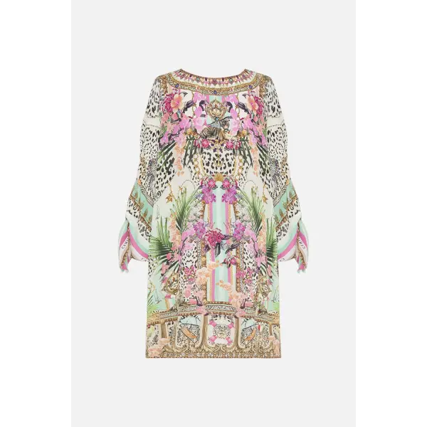 Tie Sleeve Short V Neck Kaftan - Image 6