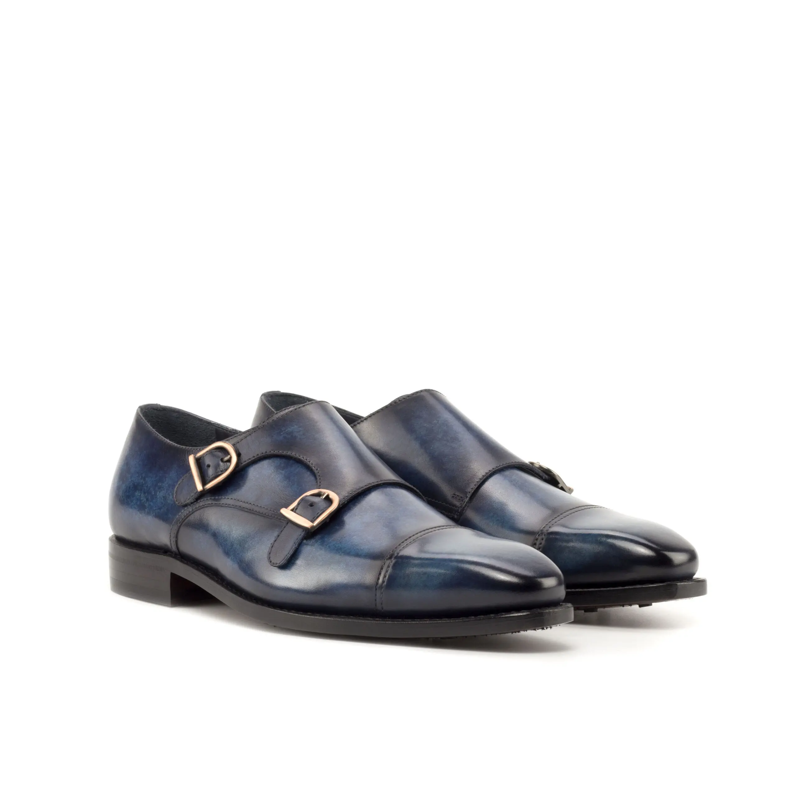Blue Double Monk Shoe Blue Double Monk Shoe
