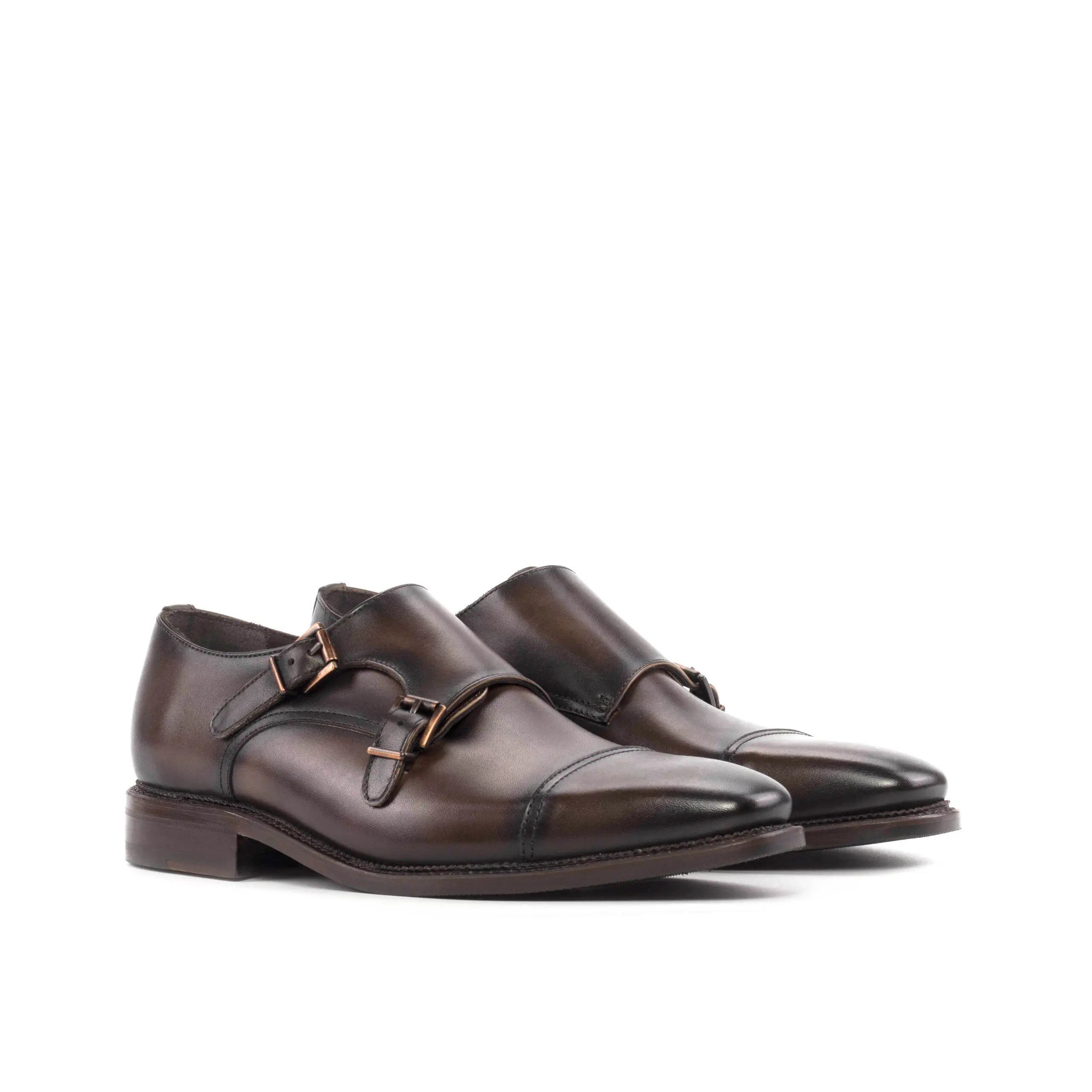 Brown Double Monk Shoe Brown Double Monk Shoe