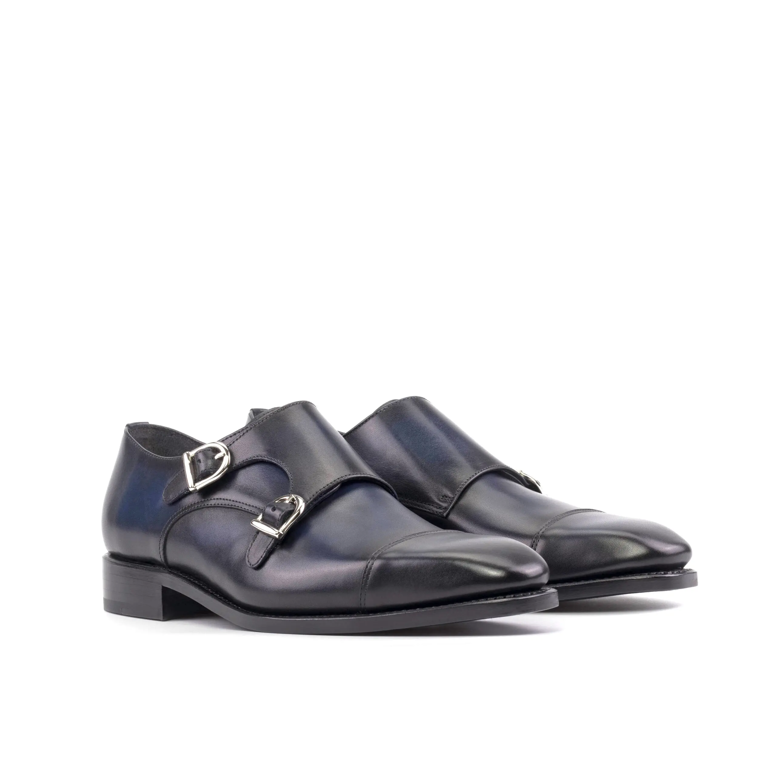 Blue Double Monk Shoe Blue Double Monk Shoe