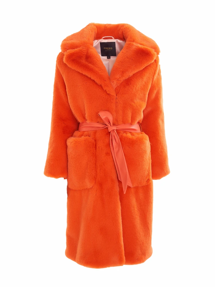 Freed-Lily-Pumpkin-Faux-Fur-Coat faux fur