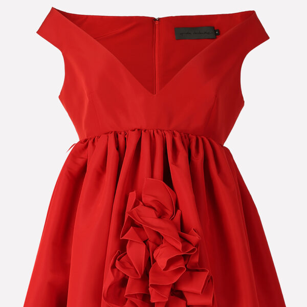 Greta Constantine Red Amirage Empire Gown