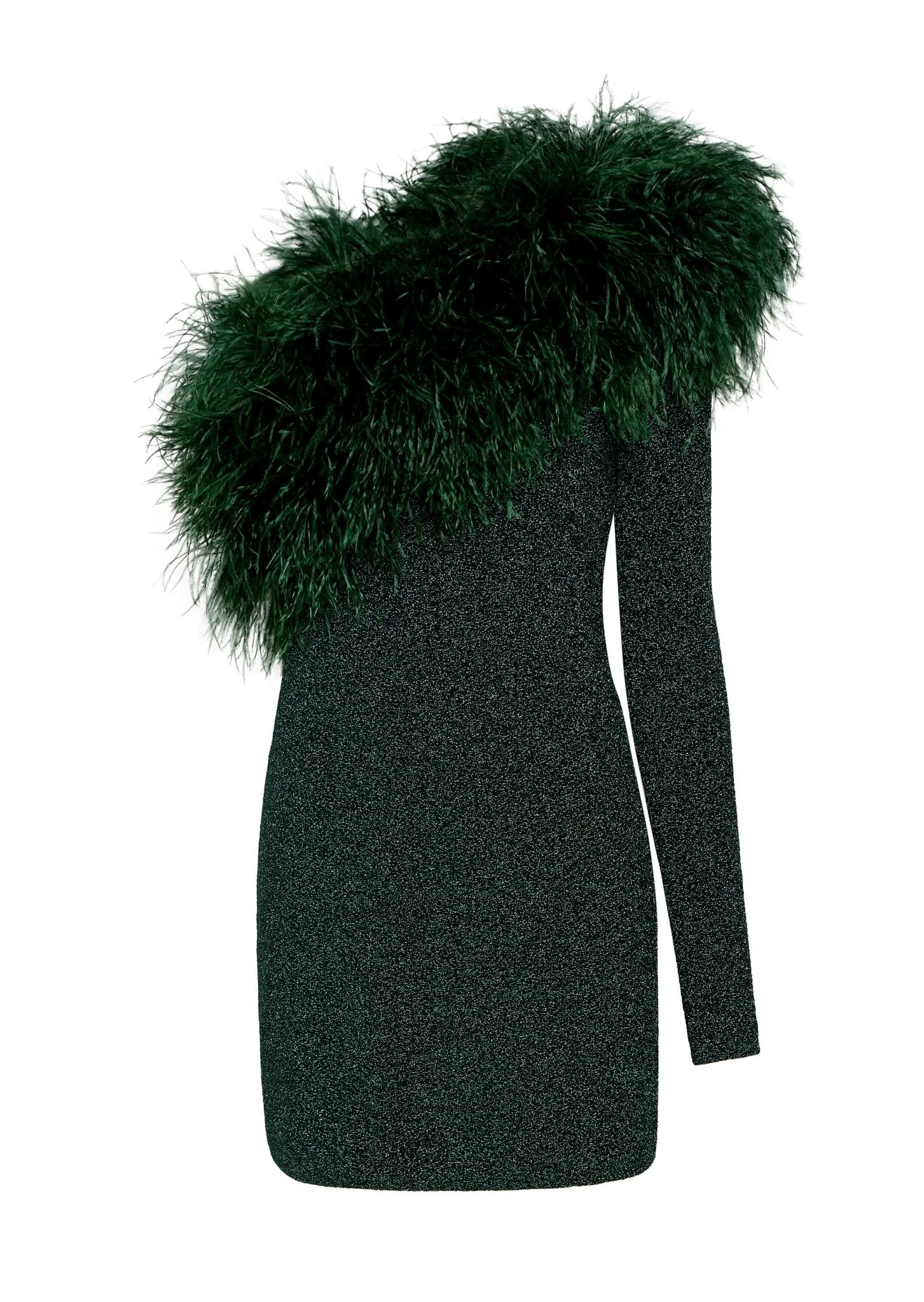 Lapointe-Metallic-Jersey-One-Shoulder-Dress-With-Feathers Lapointe Metallic Jersey One Shoulder Dress With Feathers