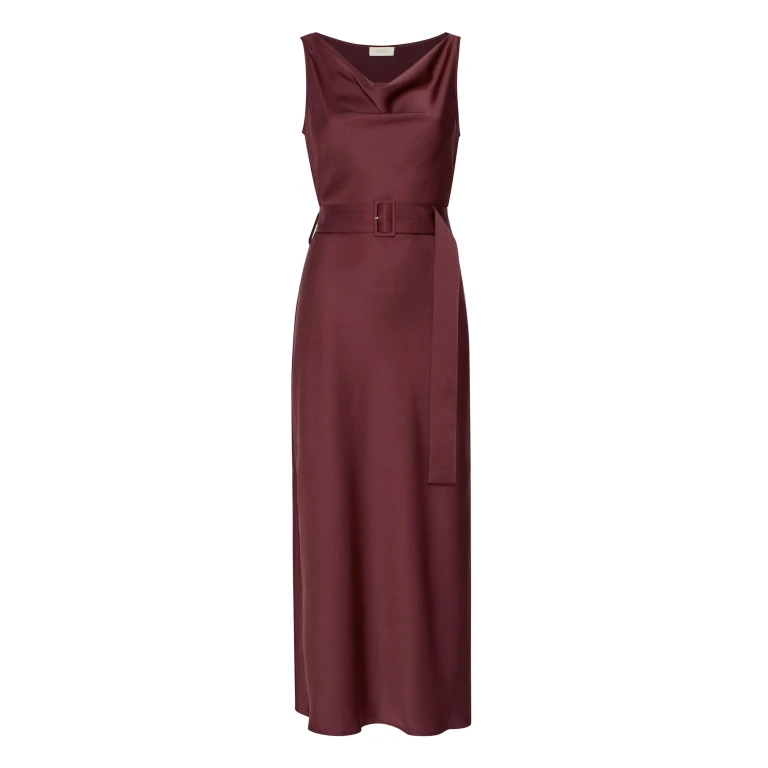 Lapointe Satin Bias Belted Maxi Dress