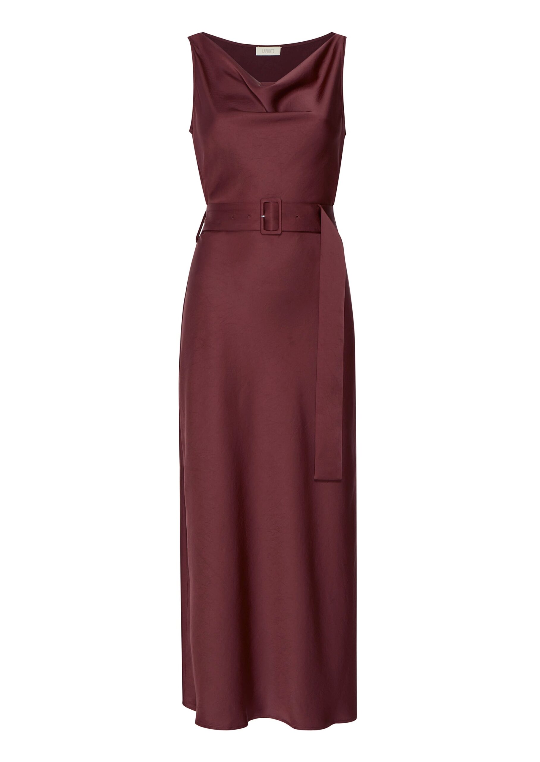 Lapointe Satin Bias Belted Maxi Dress