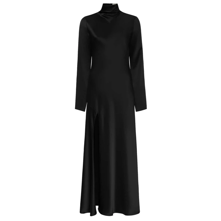 Lapointe Satin Bias Dress With Slit