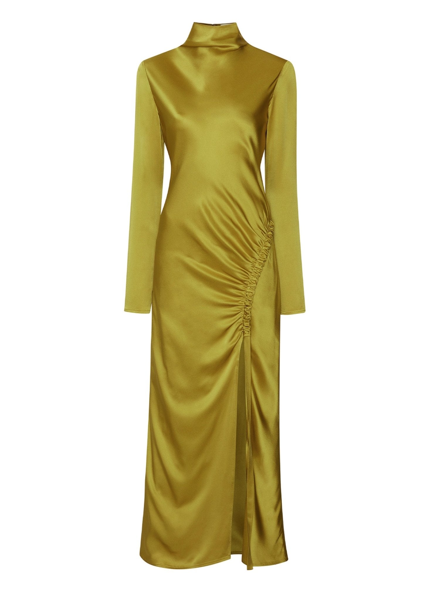 Lapointe Satin Bias Tab Dress With Slit