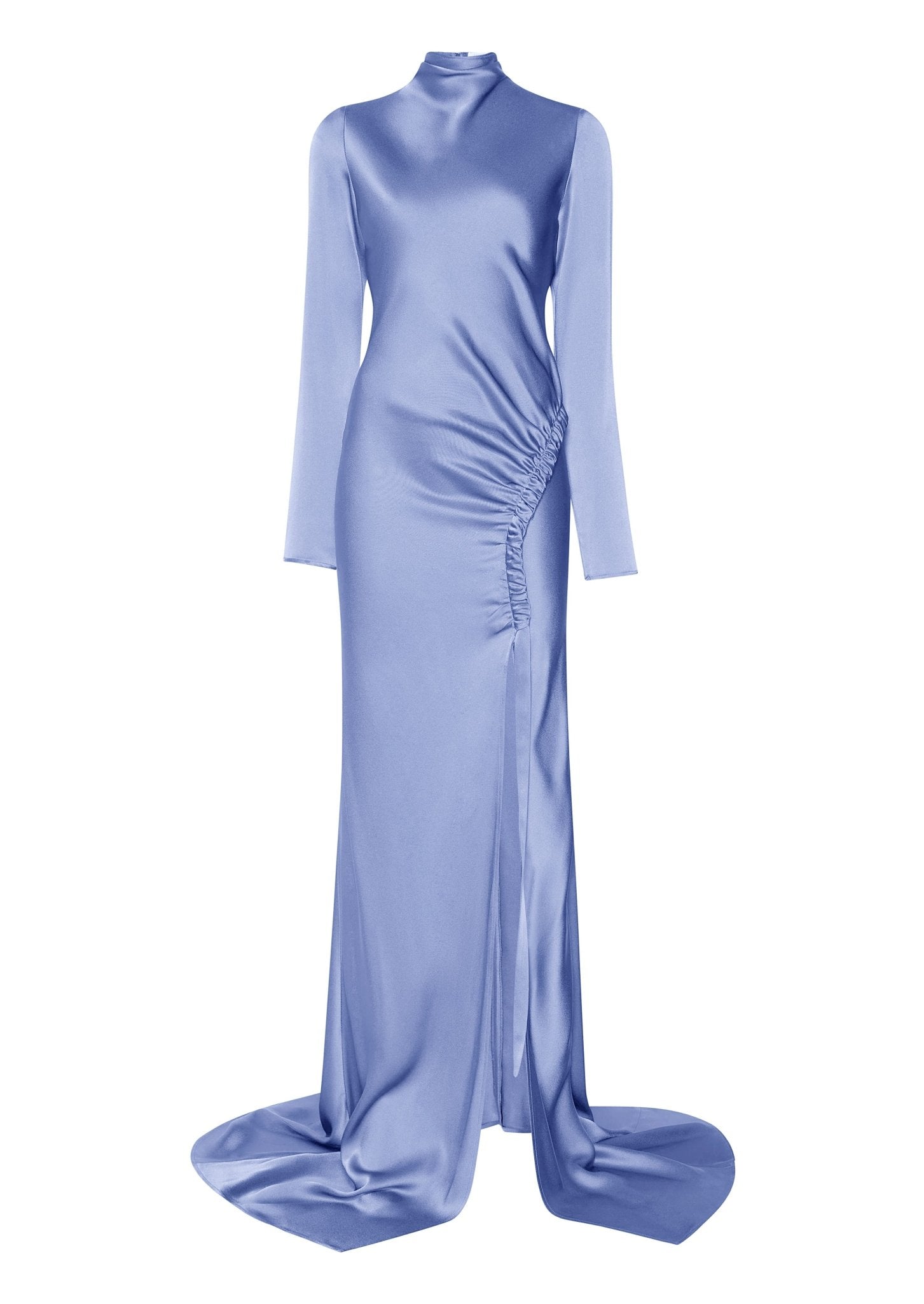 Lapointe Satin Bias Tab Gown With Slit