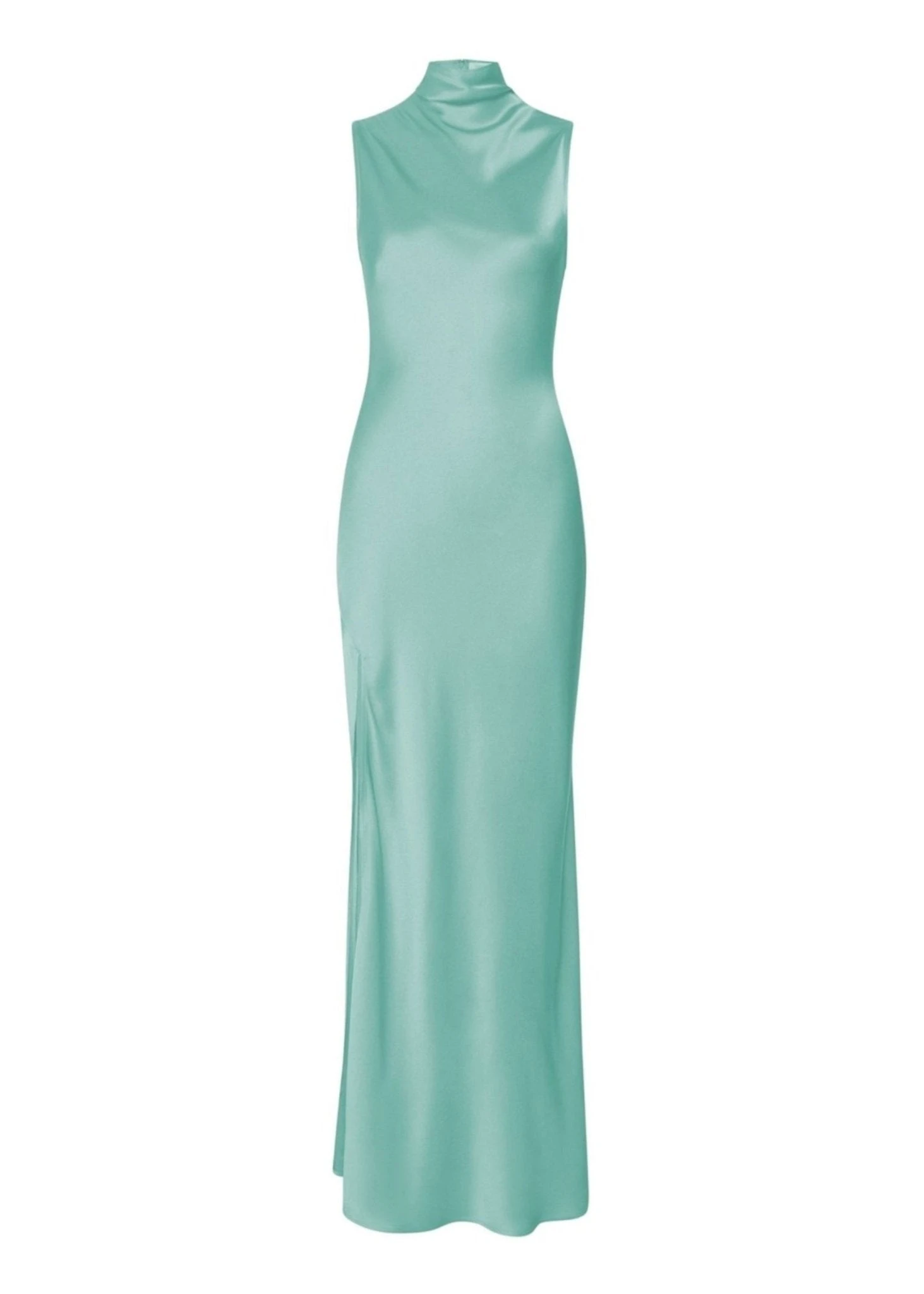 Lapointe-Satin-Drape-Neck-Sleeveless-Dress Lapointe dress