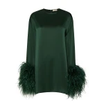 Lapointe-Satin-Shift-Dress-With-Feathers Lapointe Satin Shift Dress With Feathers