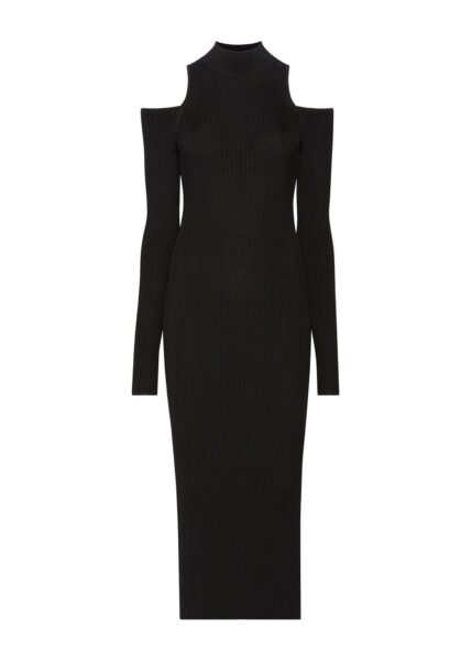 Lapointe Shiny Viscose Cold Shoulder Dress