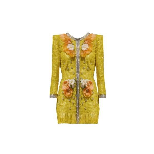 Loulou Brand yellow mini dress An Affair To Remember Tweed Dress Clothing clothing Luxury Shoes 
