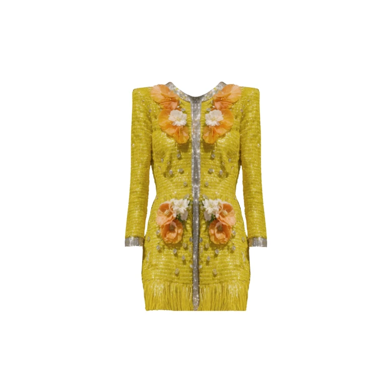 Loulou Brand yellow mini dress An Affair To Remember Tweed Dress Clothing clothing Luxury Shoes 