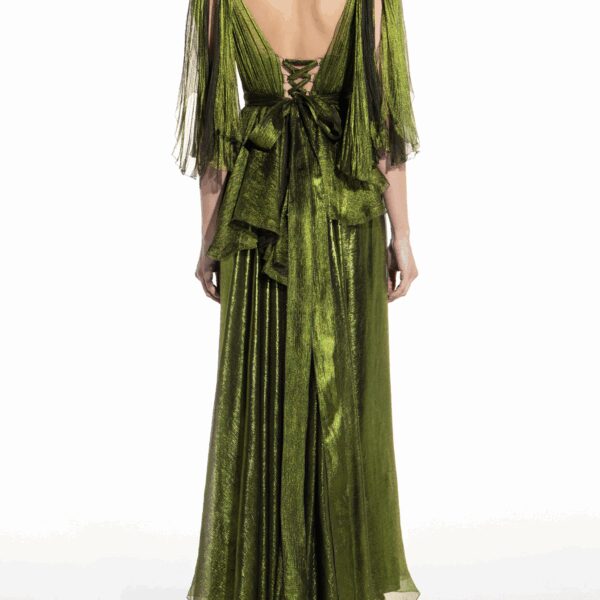 Maria Lucia Hohan Ada V-Neck Green Gown