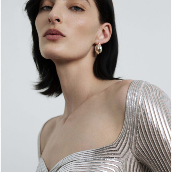Maria Lucia Hohan Helen Silver Knitted Midi Dress