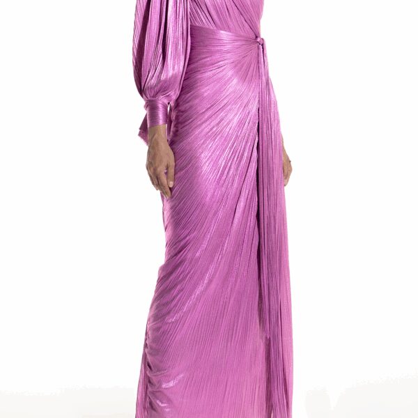 Maria Lucia Hohan Palmer Asymmetric Pink Maxi Dress