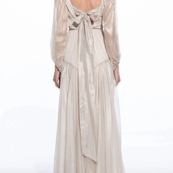 Maria Lucia Hohan Zeena V-Neck Metalic Gown