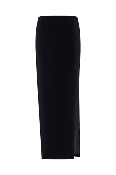 Rasario Sequined Corset Long Midi Dress With Asymmetric Skirt