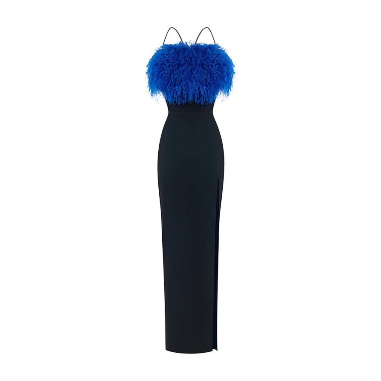 Rasario Velvet Corset Maxi Dress With A Draped Skirt