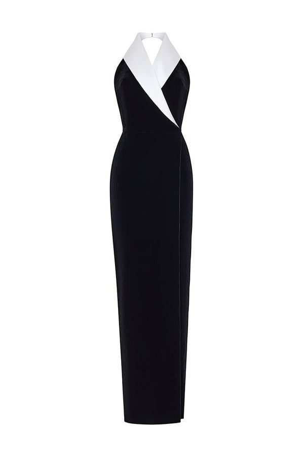 Rasario Velvet Corset Midi Dress With Bows