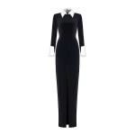 Rasario Velvet Gown With Ruffled Skirt
