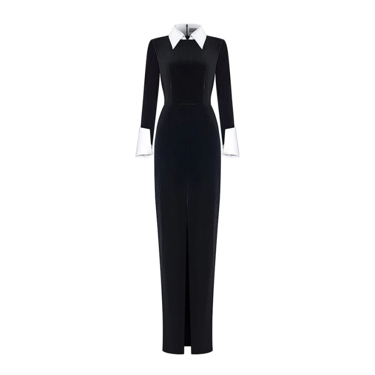 Rasario Velvet Gown With Ruffled Skirt