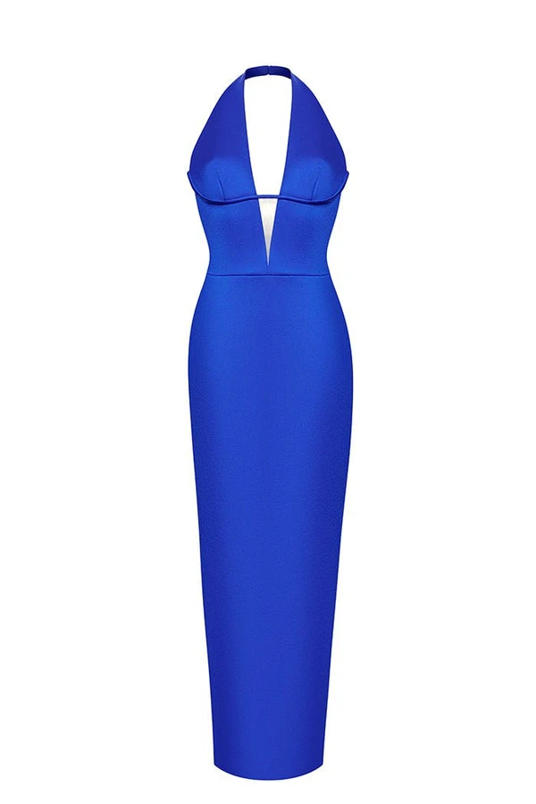 Rasario-Velvet-Maxi-Dress-With-A-Side-Slit Rasario Velvet Maxi Dress With A Side Slit