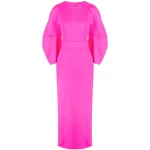 Solace London Pink Allegra puff-sleeved maxi dress