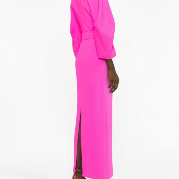 Solace London Pink Allegra puff-sleeved maxi dress