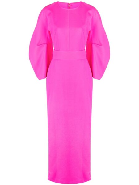 Solace London Pink Allegra puff-sleeved maxi dress